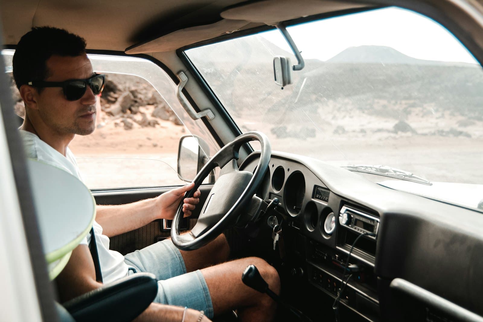 Truck driver at the wheel